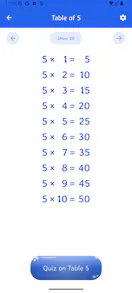 Multiplication Tables 1-100 Android App