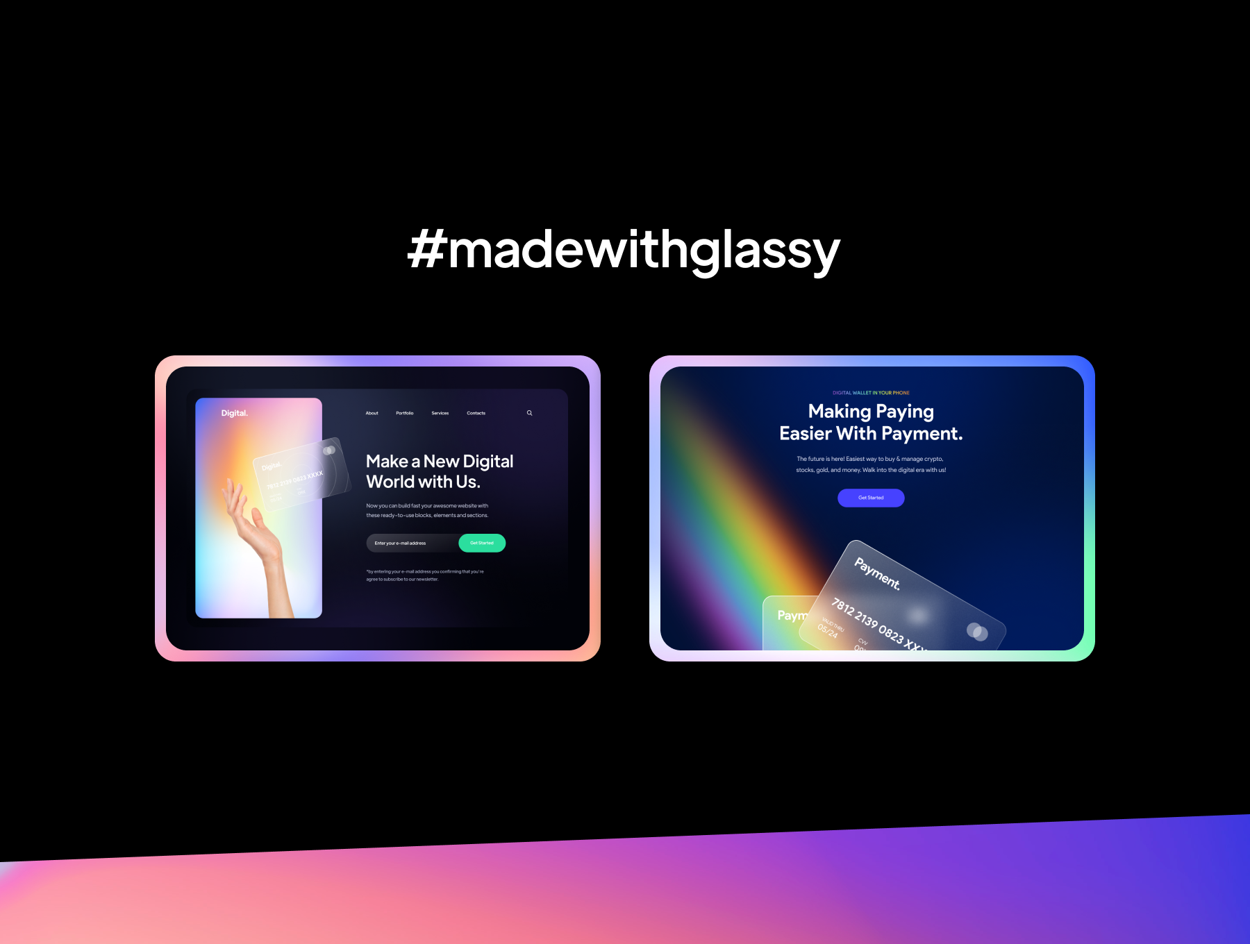 Glassy - Trendy Glassmorphism Cards gallery image