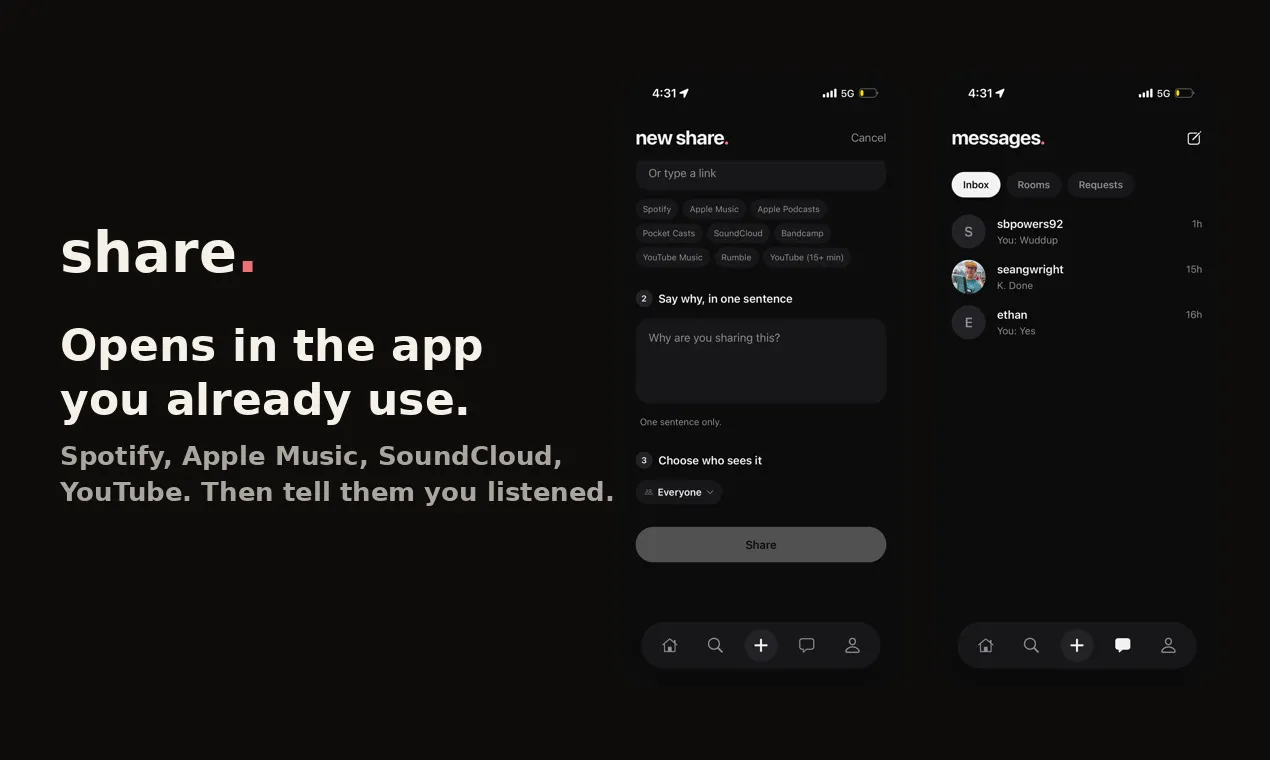 Share. What you listen to gallery image