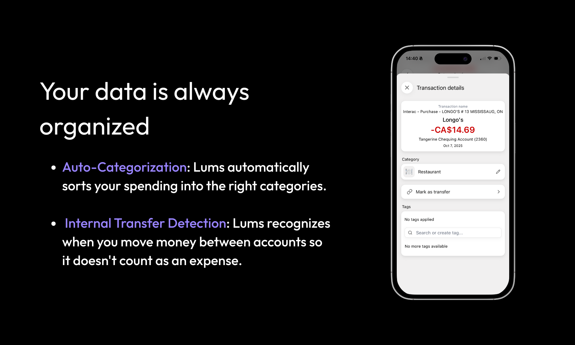 Lums - Screenshot 3 showing product features and functionality