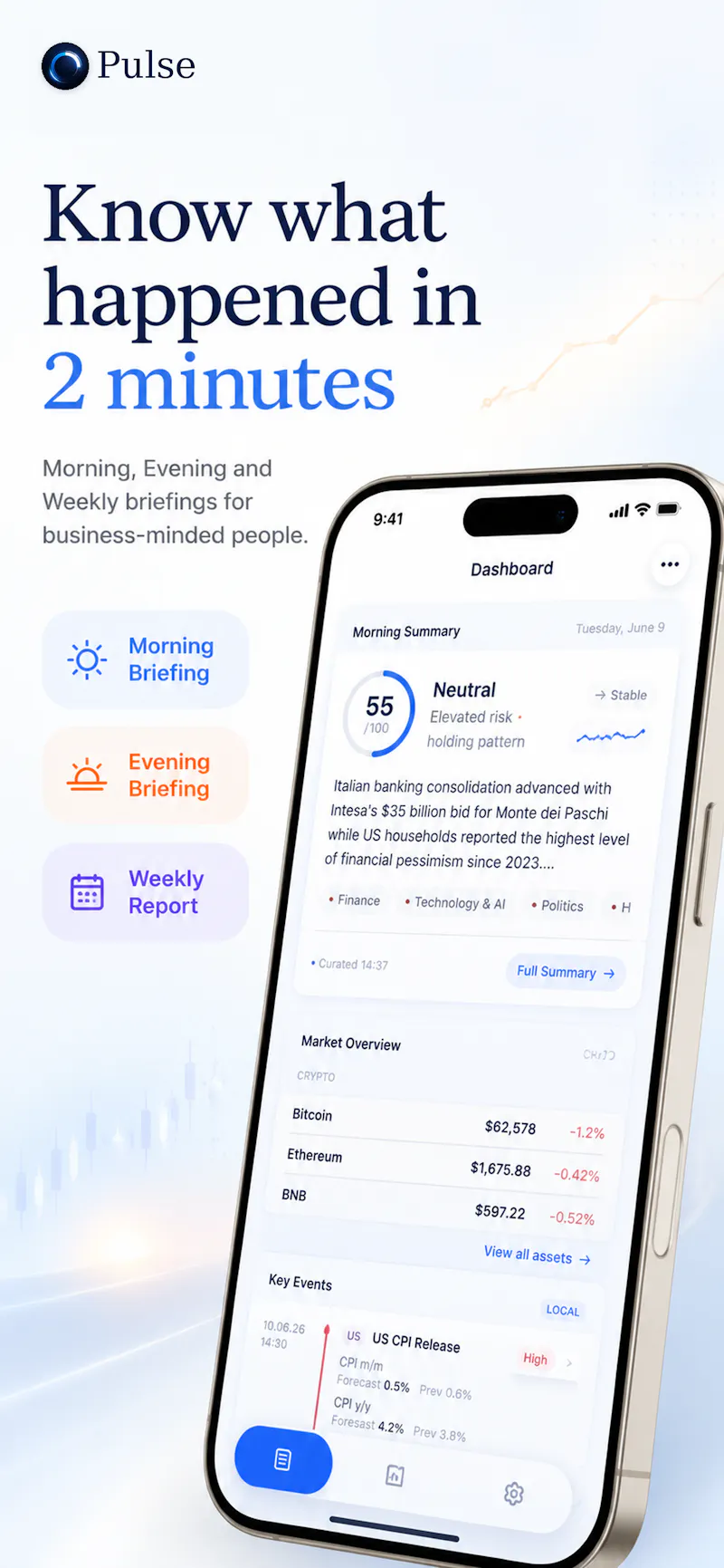 Pulse: AI News & Market Brief screenshot 1