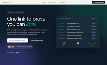 GitPM: The portfolio for PMs who ship gallery image