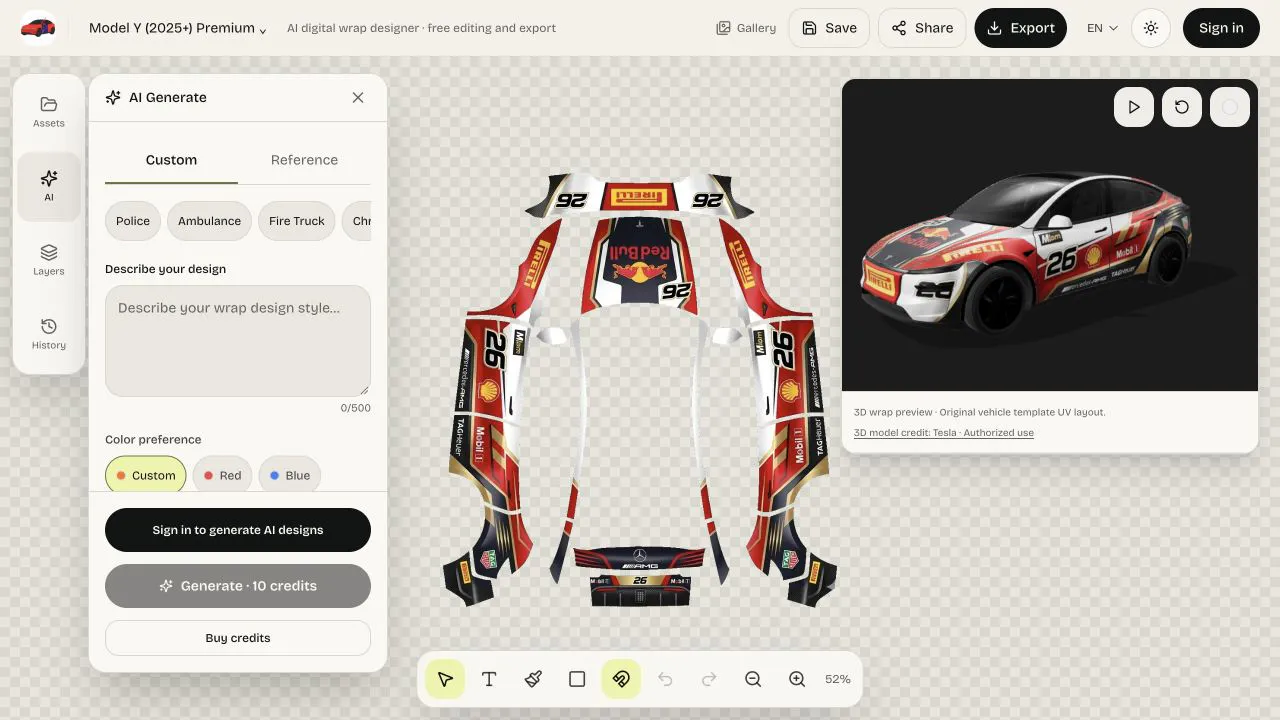Tesla Wrap AI gallery image