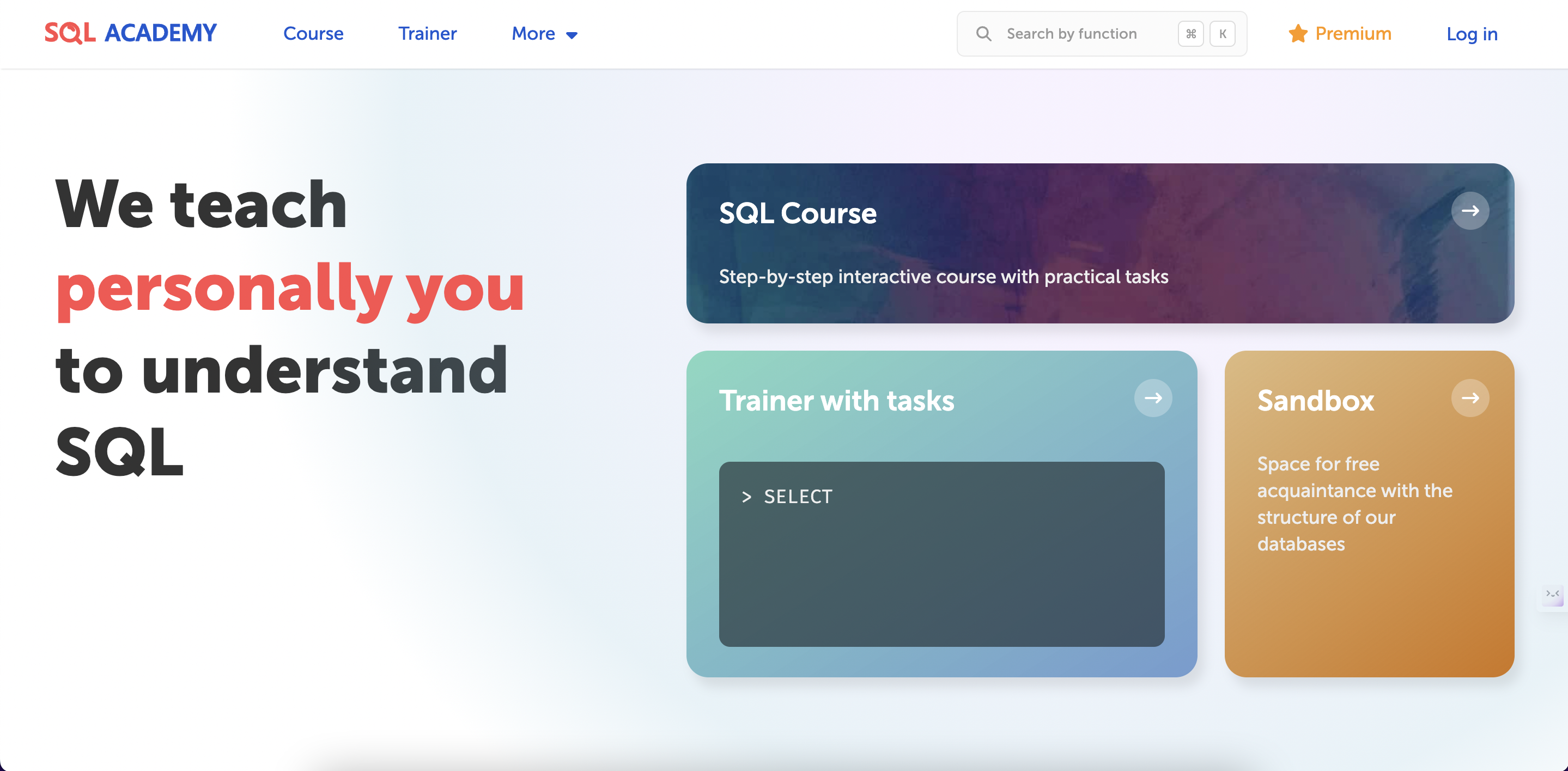 SQL Academy v2.0 - En iyi çevrimiçi ücretsiz SQL kursu ve egzersiz eğitmeni medya 1