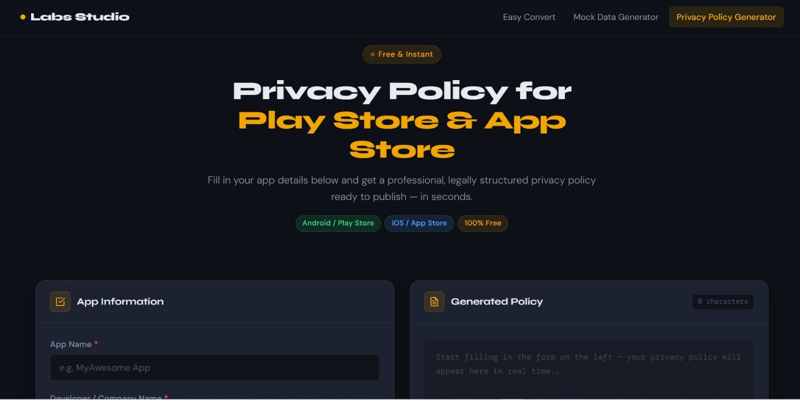 Free Privacy Policy Generator gallery image
