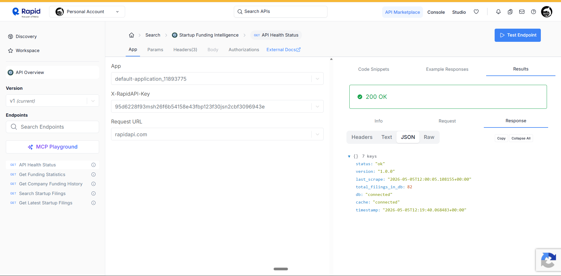 Startup Funding Intelligence API gallery image