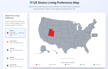 US States Living Preference Map gallery image