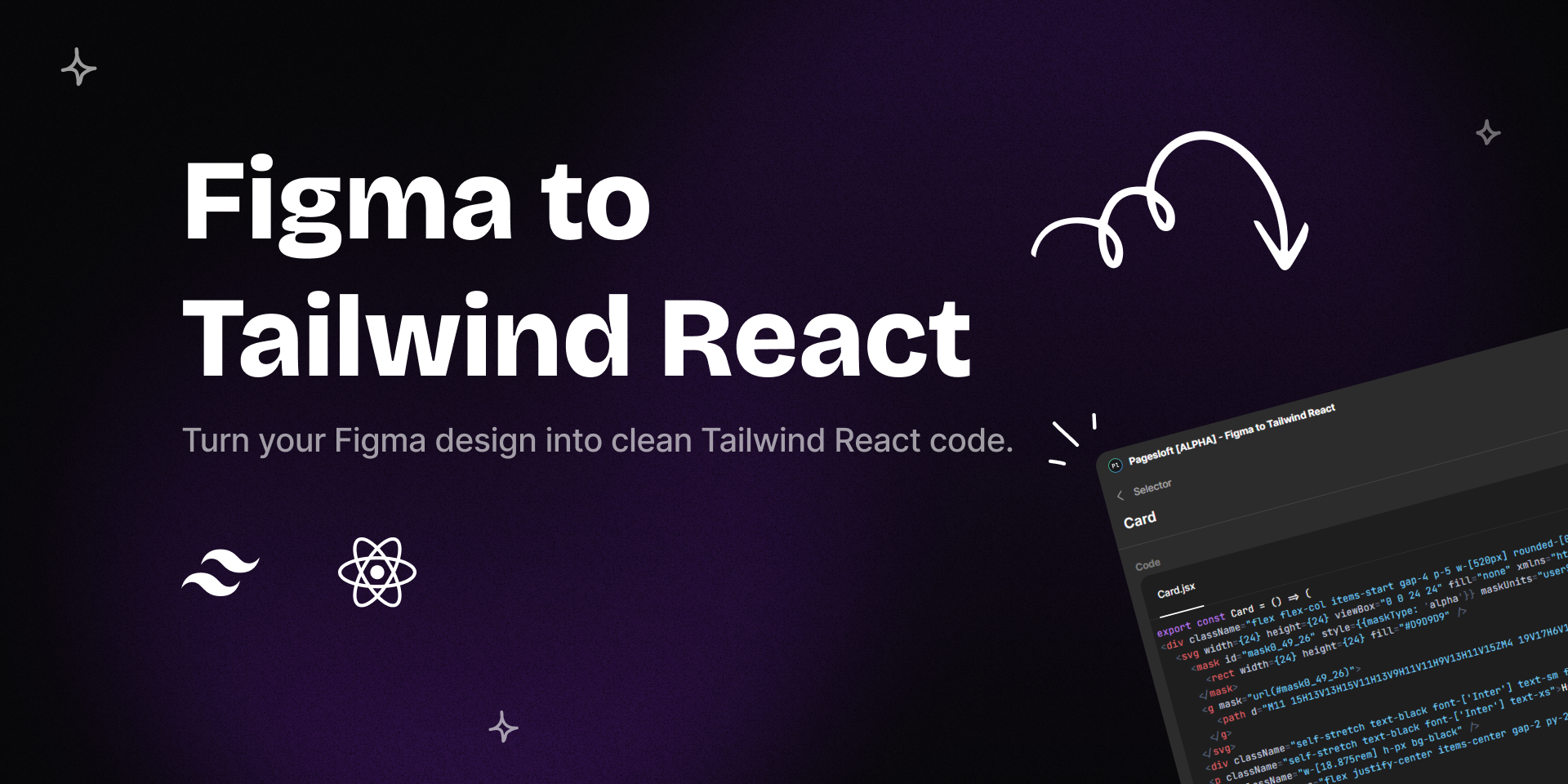 Figma a Tailwind React Code (alfa) - Convierta sus diseños de figma en un código React React Clean Tailwind. media 1