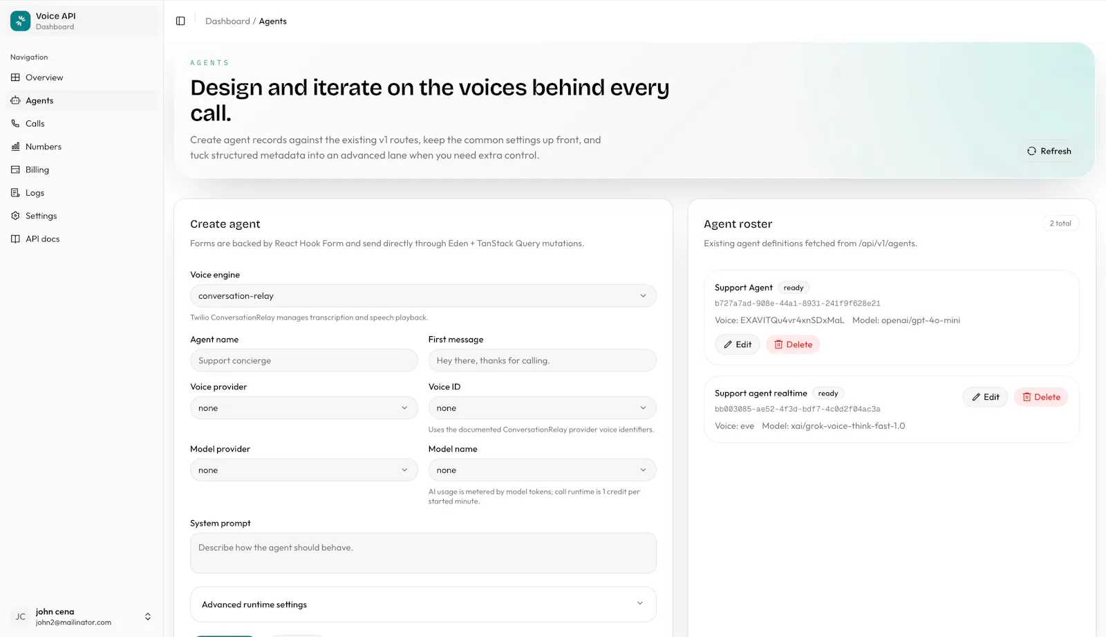 Voice API screenshot 3