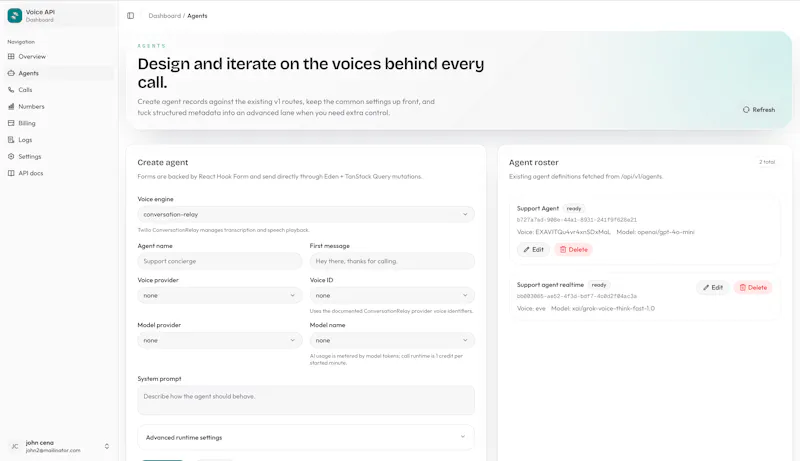 Voice API screenshot 3