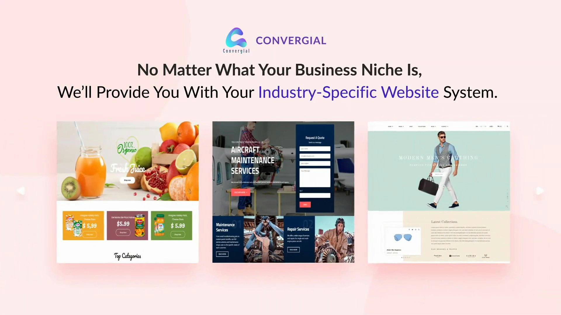 Soluções de sites Convergial ™ media 3