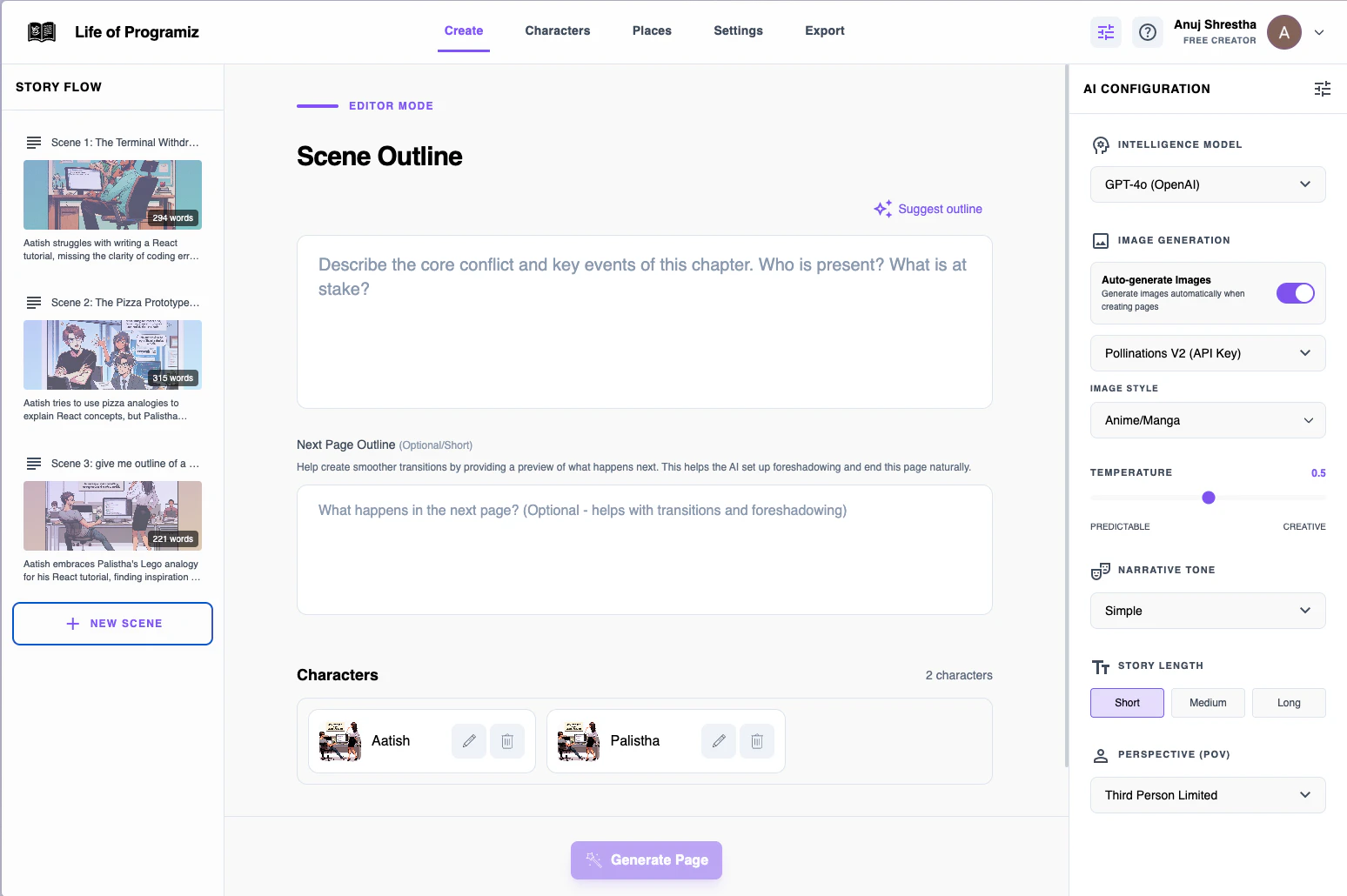 Visual Story AI screenshot 2