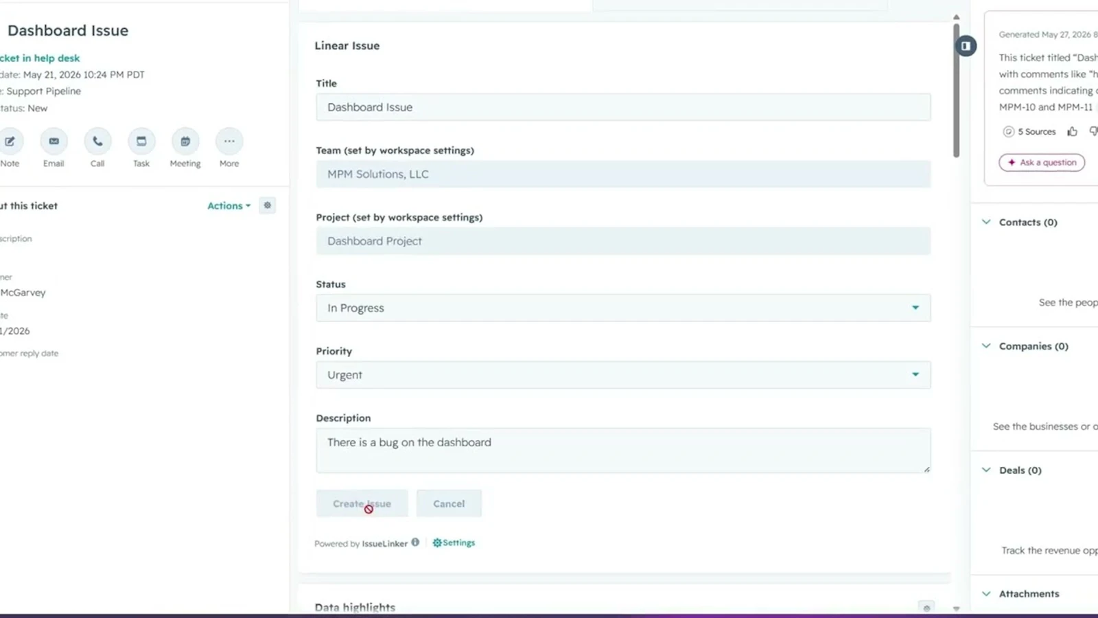 IssueLinker screenshot 1 (video preview)