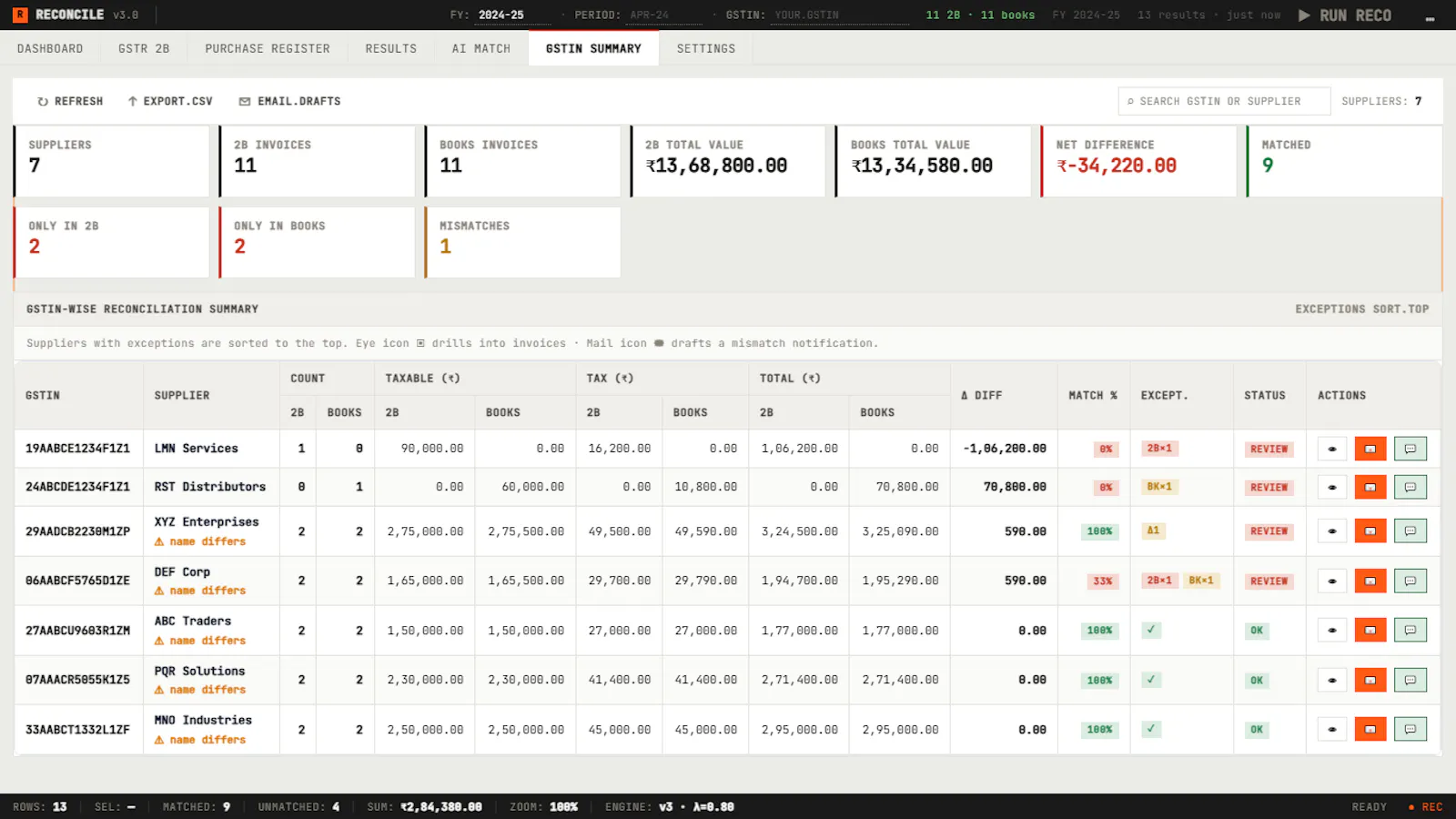 GSTR Reco screenshot 1