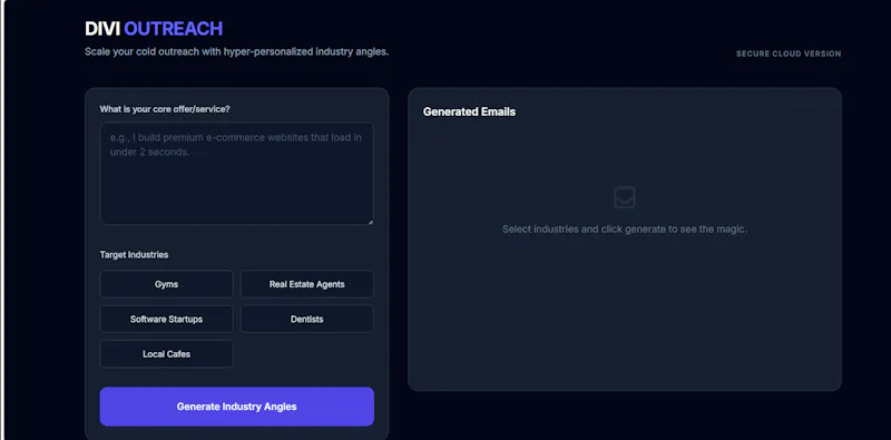 DIVI OUTREACH screenshot 2