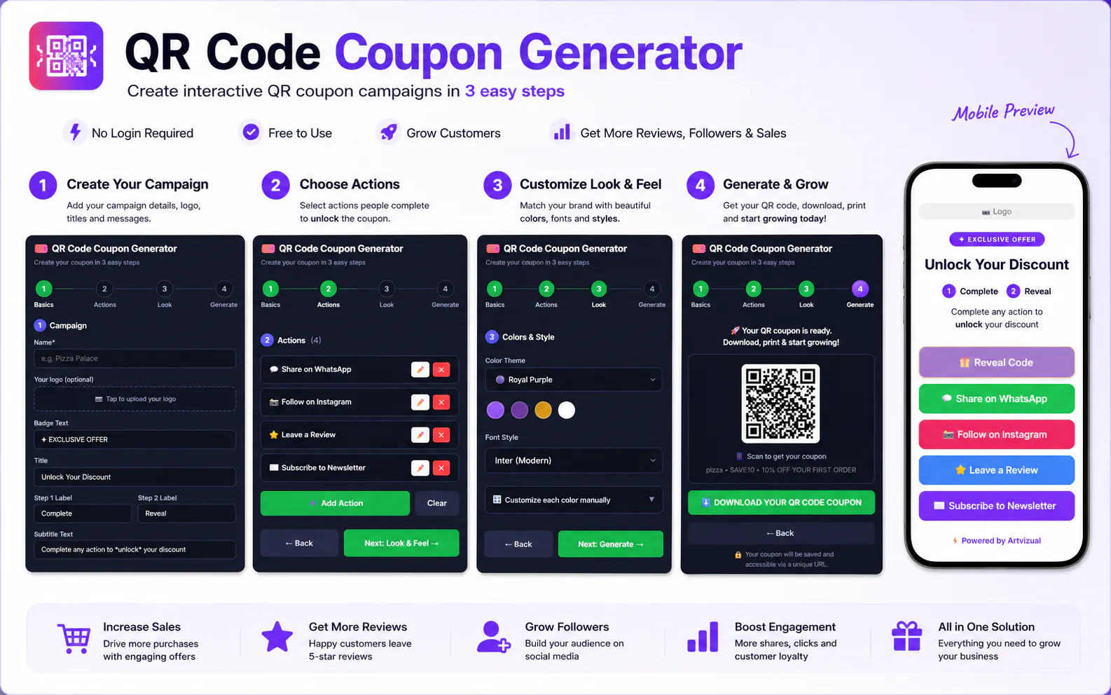 QR Coupon Generator with Social Unlocks gallery image
