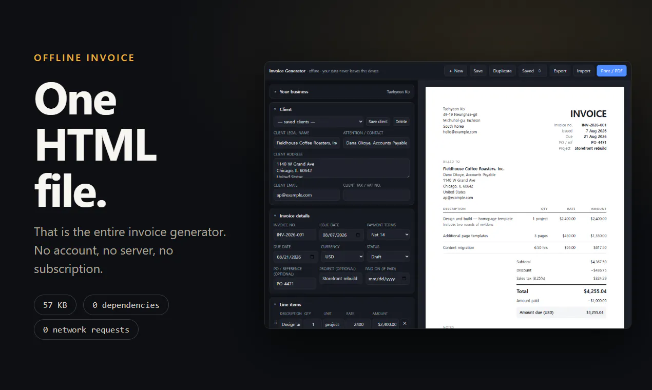 Offline Invoice gallery image