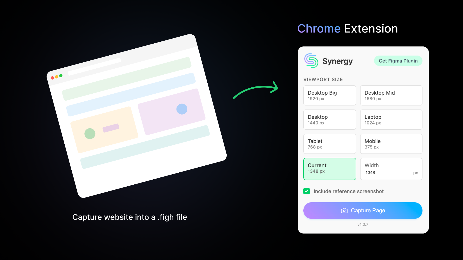 Synergy - Web to Figma - Main product screenshot demonstrating key features and user interface