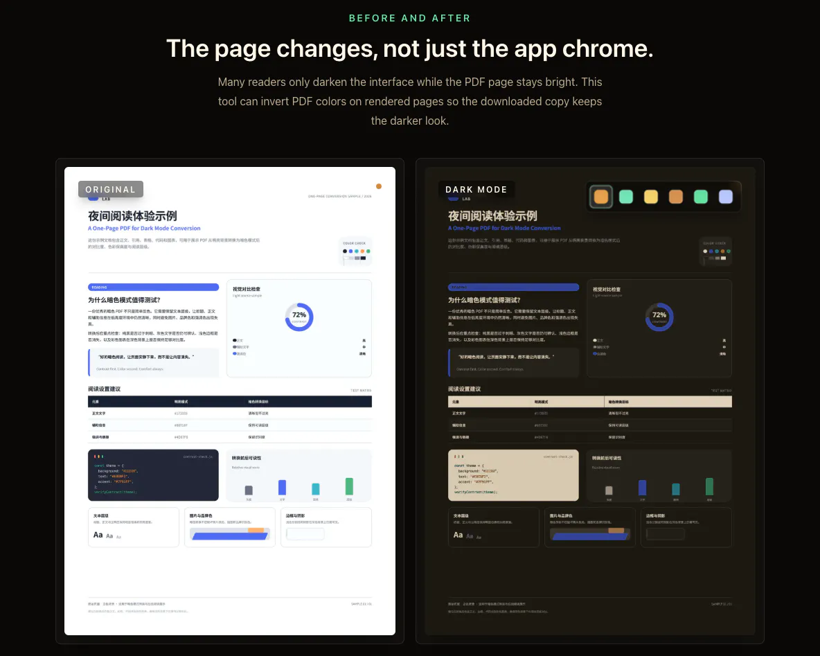 PDF to Dark Mode gallery image