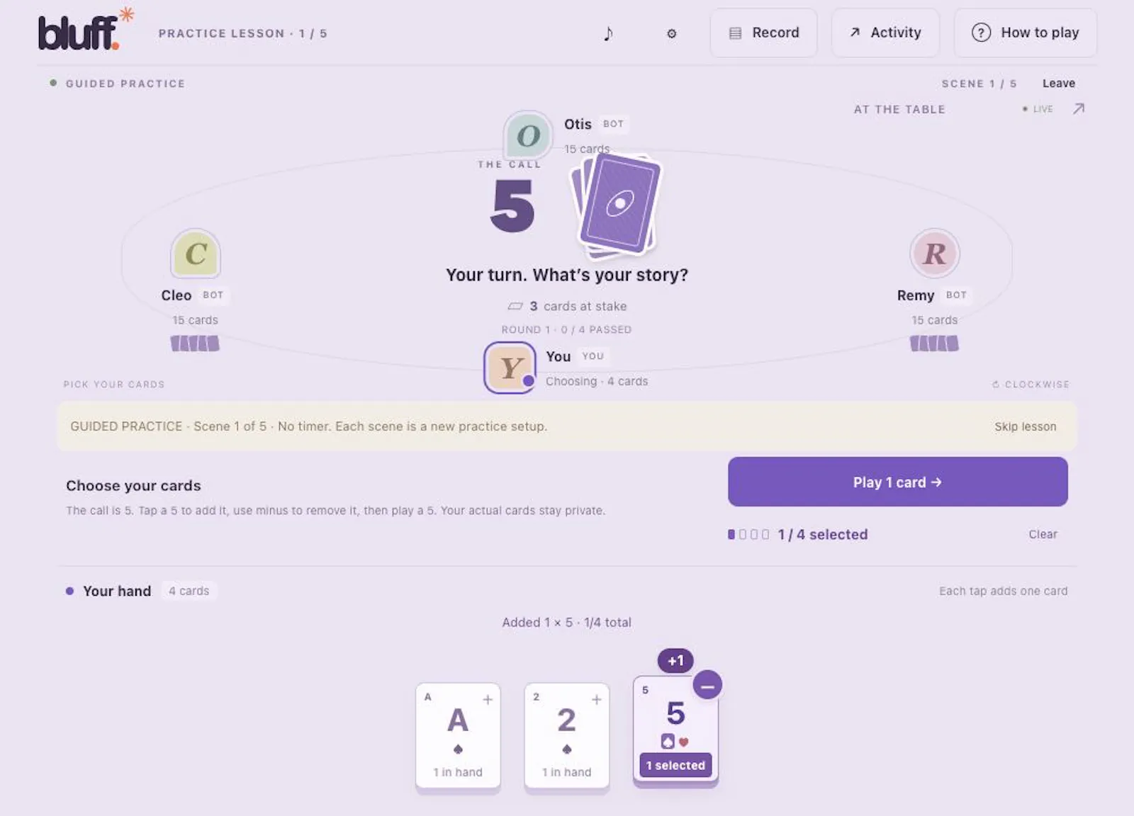 Bluff screenshot 1