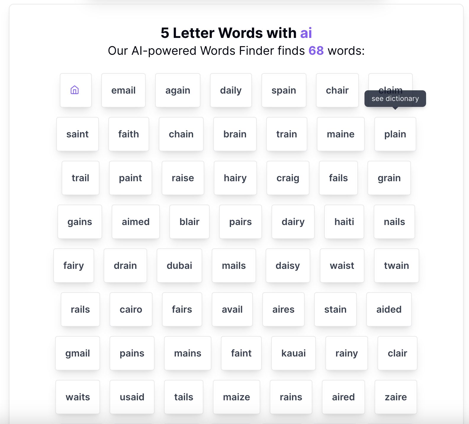 وسائط 5 كلمات حروف - أداة Finder Words لألعاب الكلمات أو متعلم اللغة 2