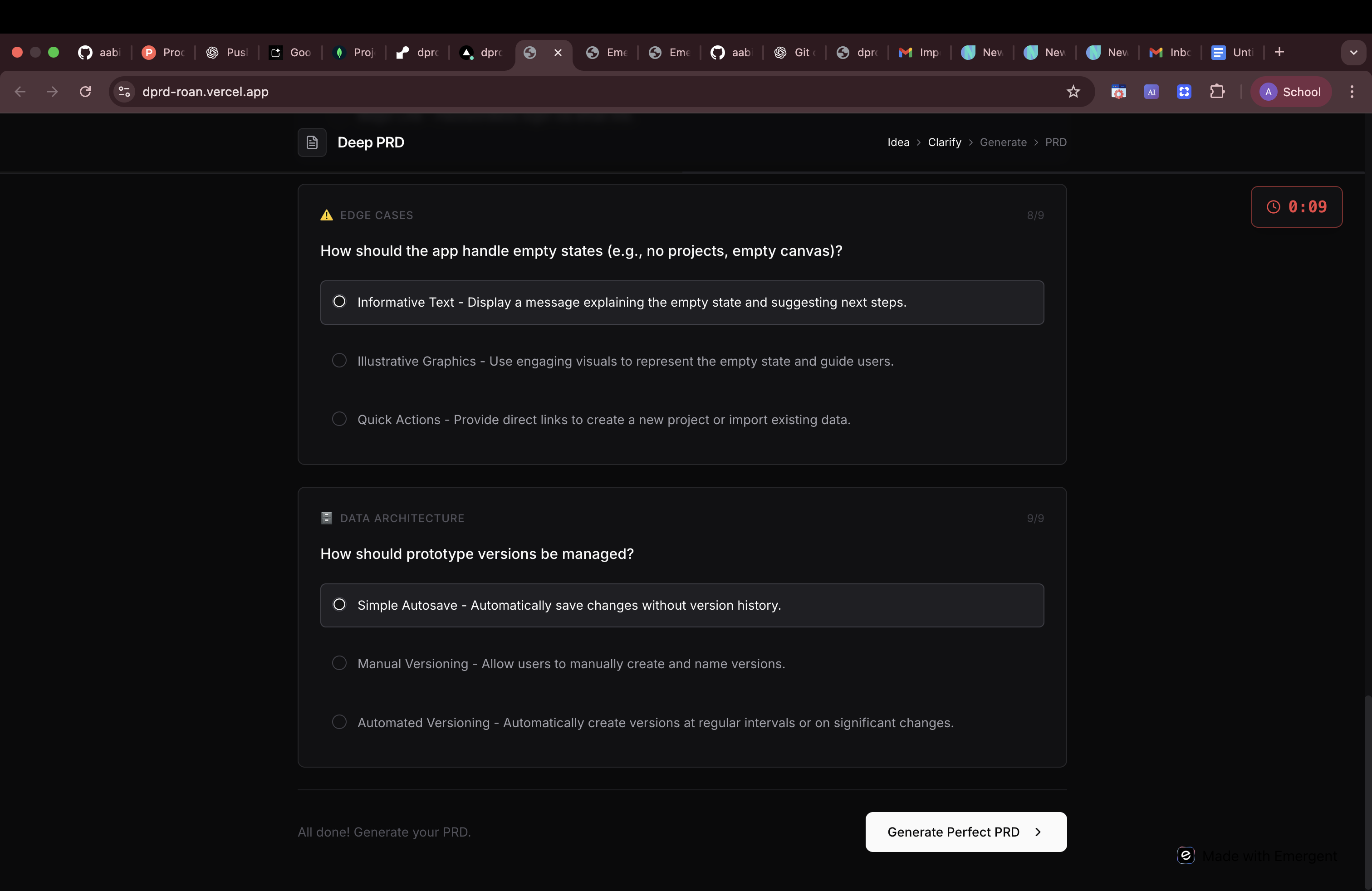 Deep PRD - Screenshot 4 showing product features and functionality