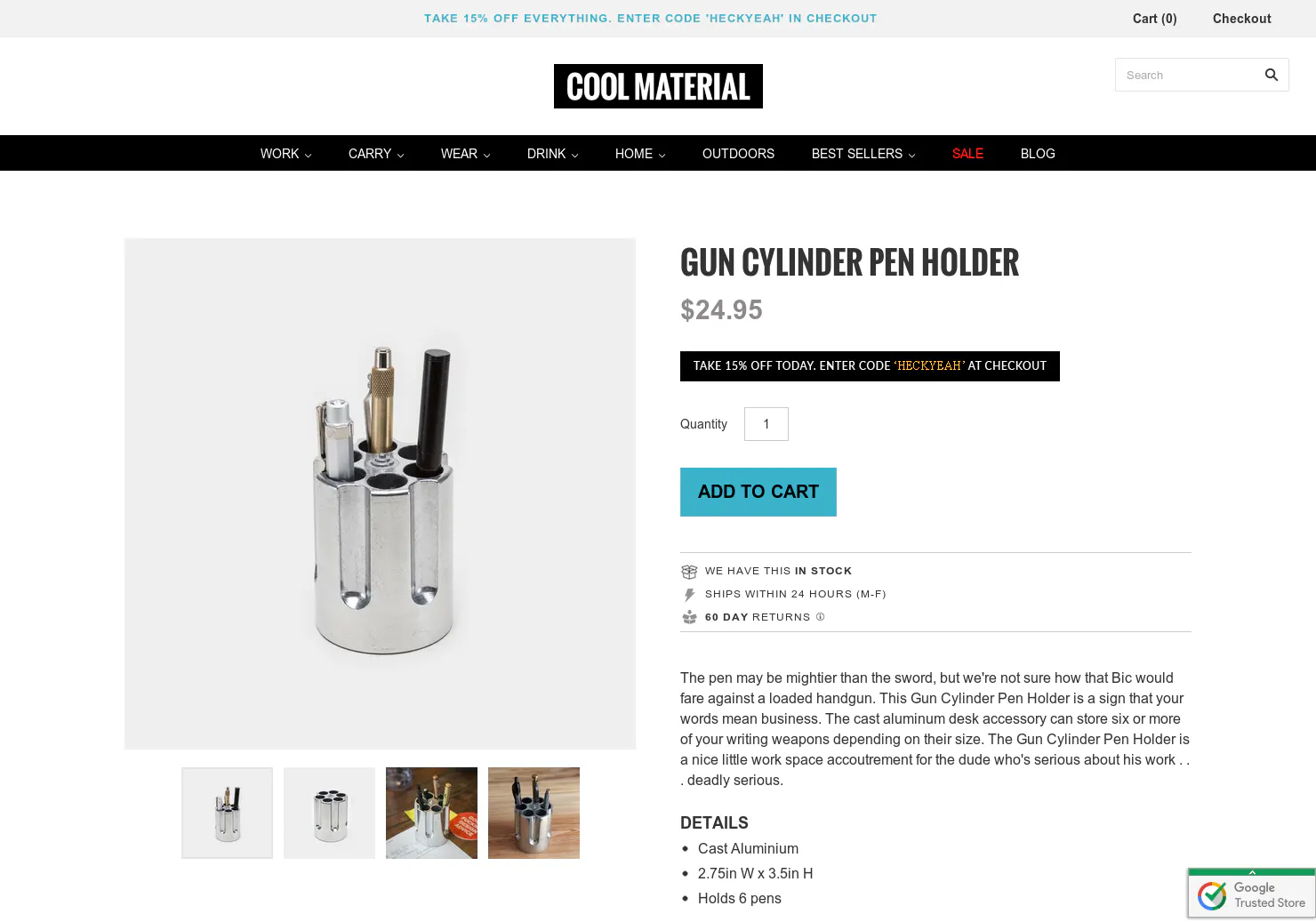 Gun Cylinder Pen Holder
