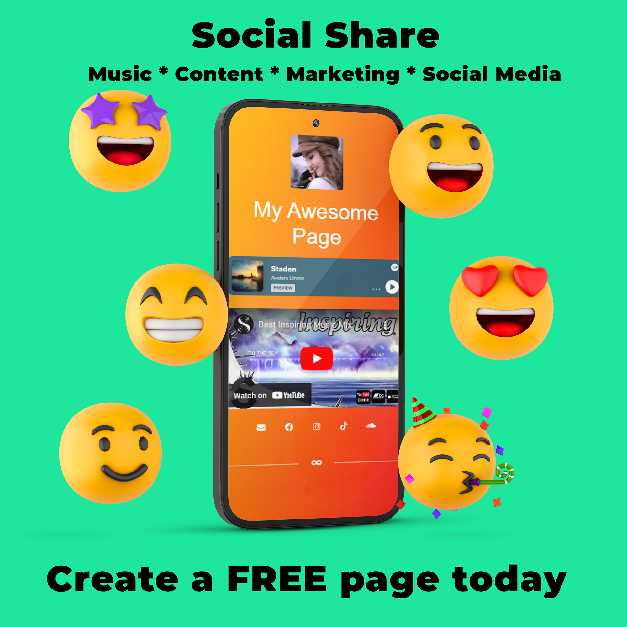 Social Share Custom Pages