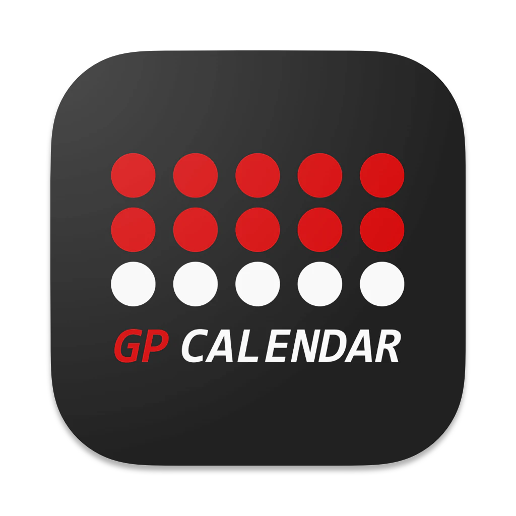 Formula 1 Calendar MenuBar