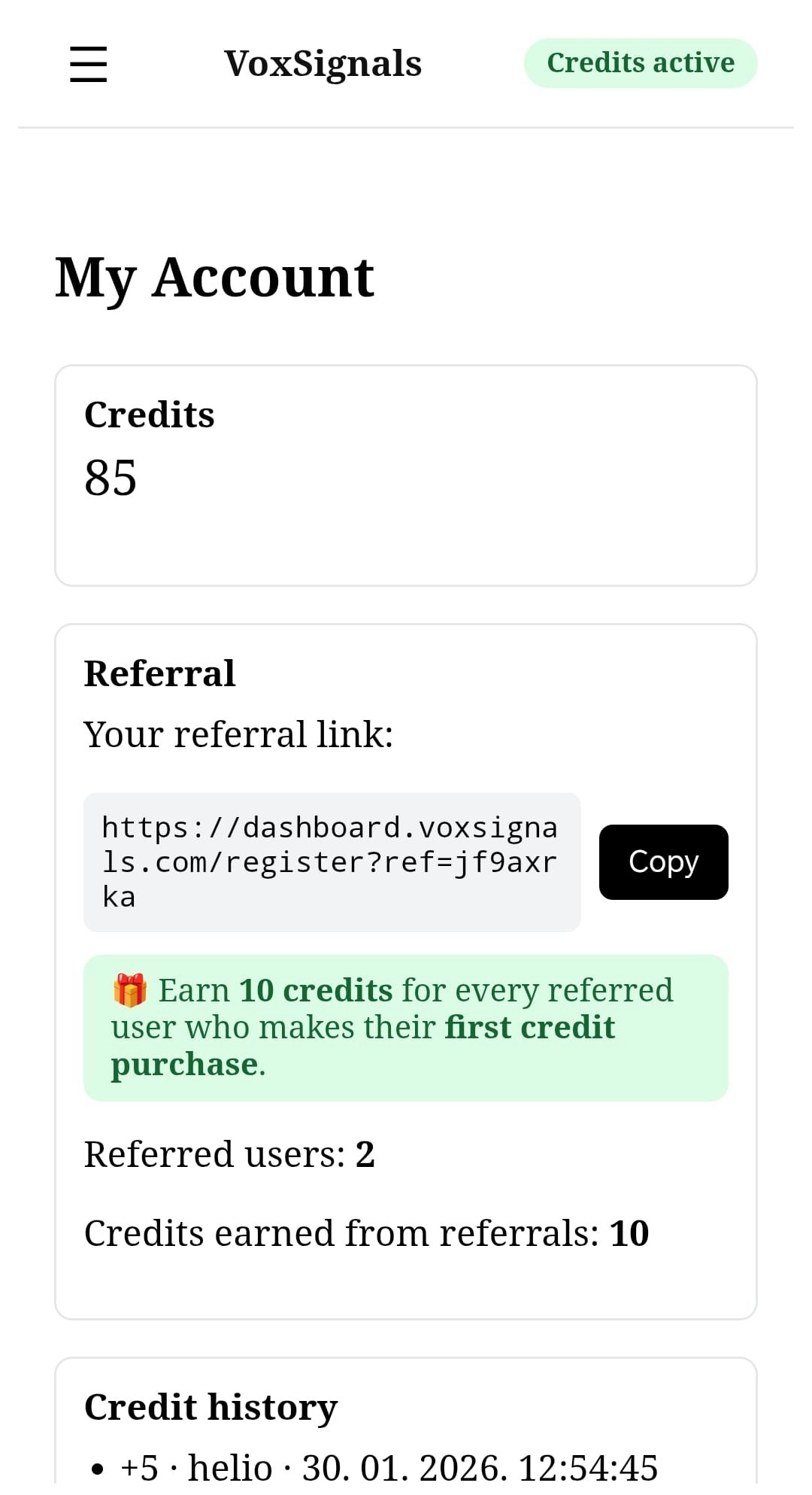 VoxSignals gallery image