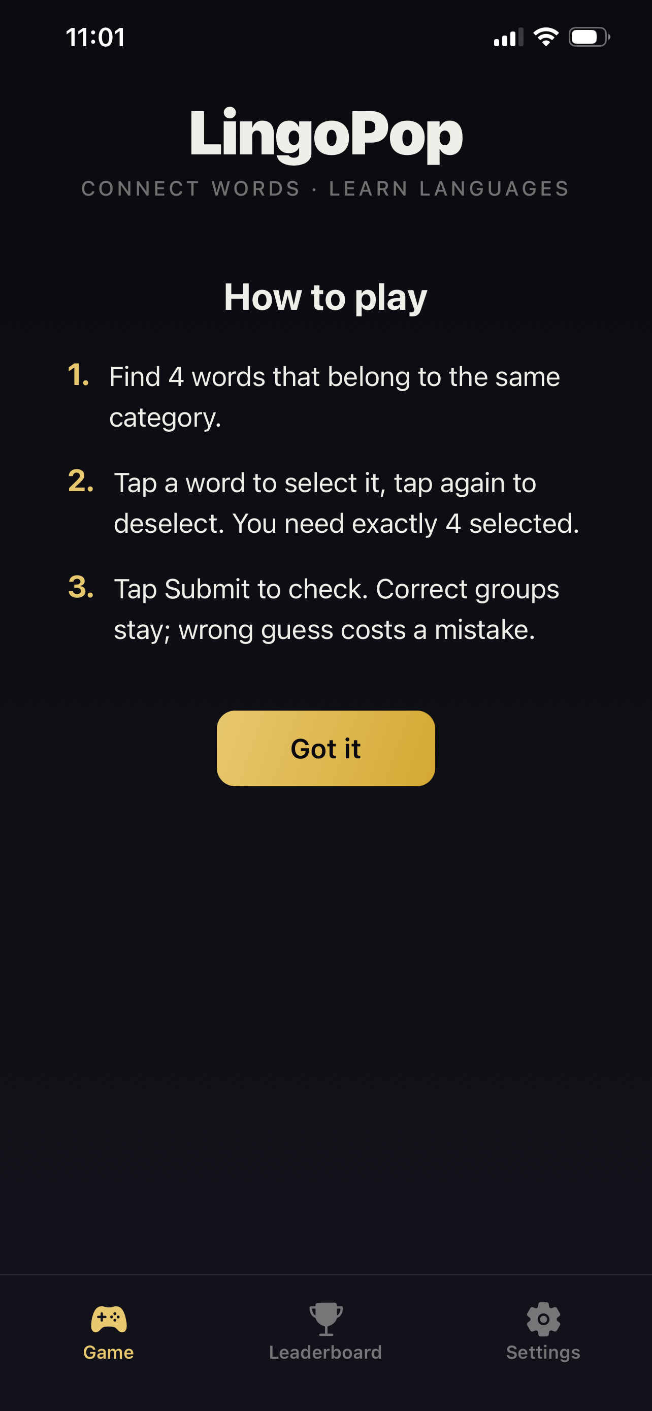 LingoPop — NYT Connections in 195+ Lang gallery image