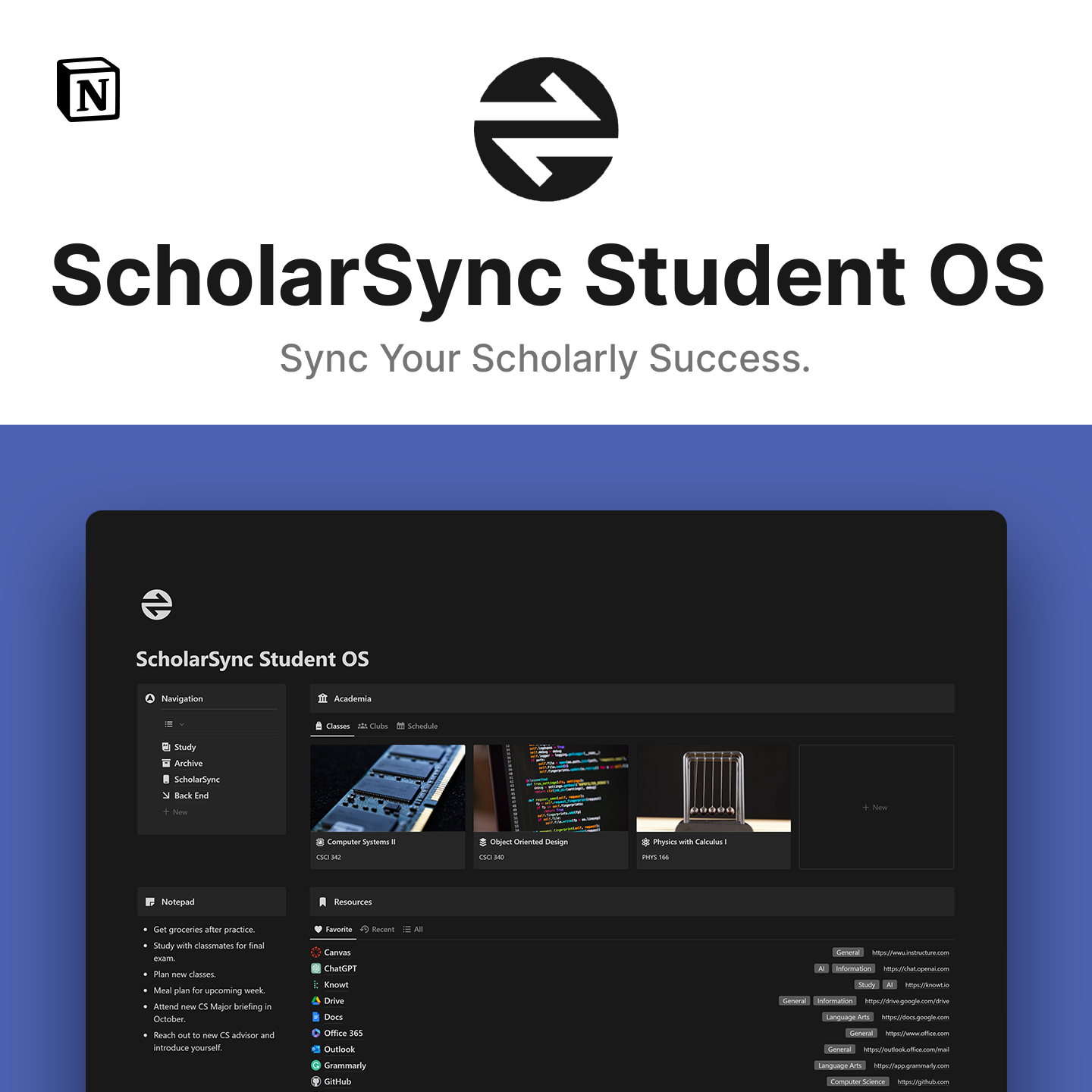 ScholarSync 학생 OS 개념 템플릿