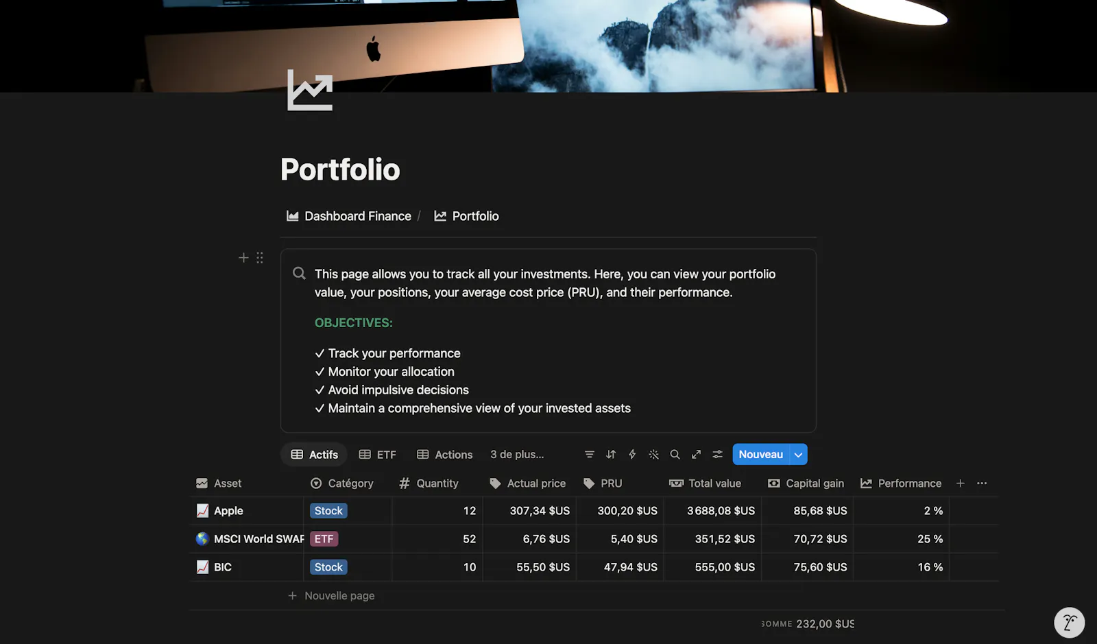 Investment Dashboard: Notion Template screenshot 7