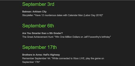 Achievement Calendar gallery image