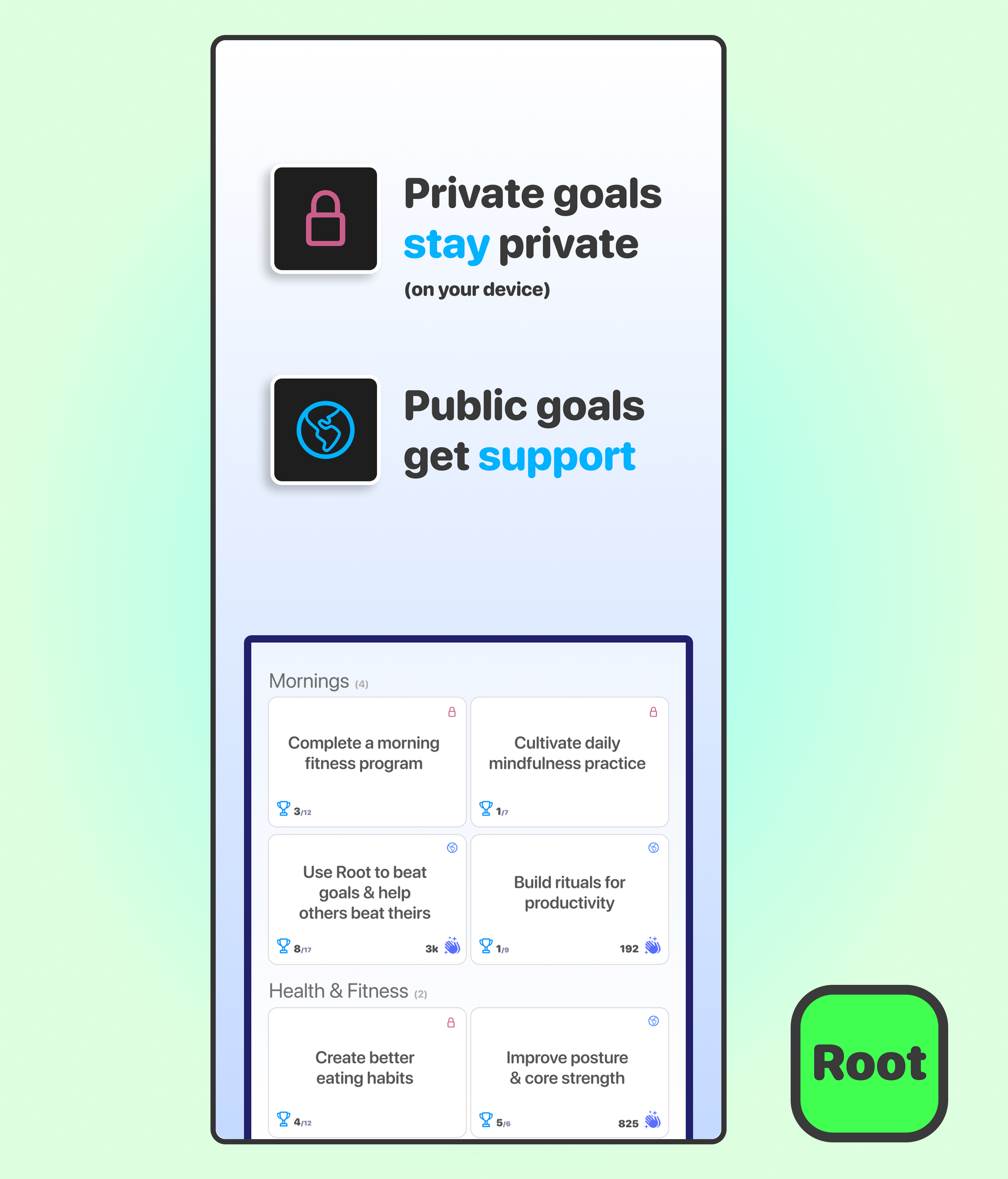 Social Network for Goals & Habits ~ Root gallery image