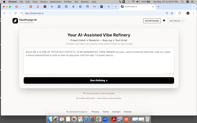 ElonPrompt AI: Your Vibe Coding Refinery screenshot 2