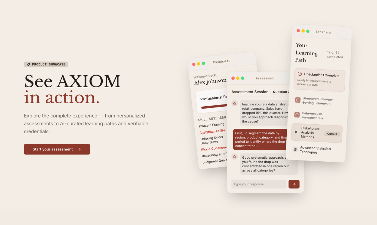 AXIOM - Main product screenshot demonstrating key features and user interface