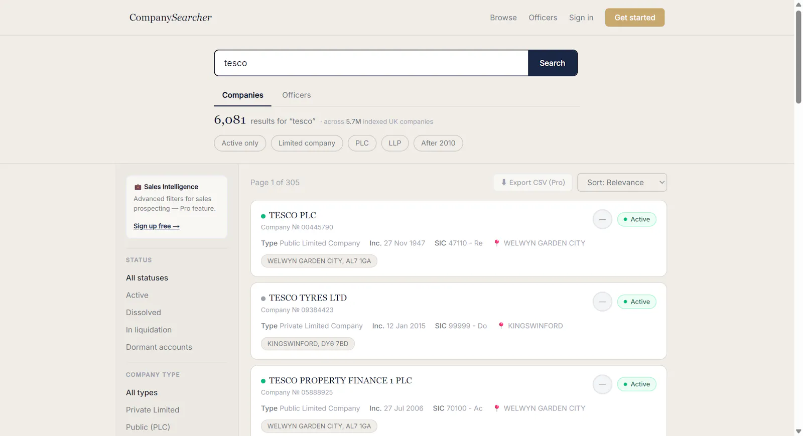 CompanySearcher screenshot 2