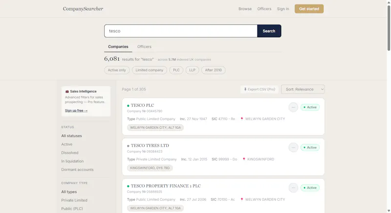 CompanySearcher screenshot 2