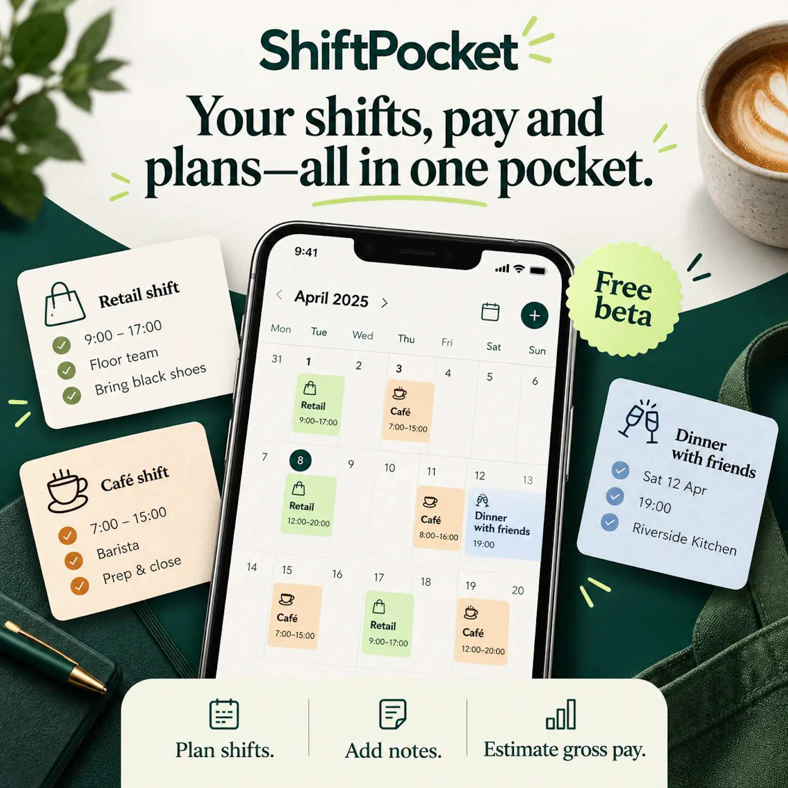 ShiftPocket — Your work, in balance screenshot 1