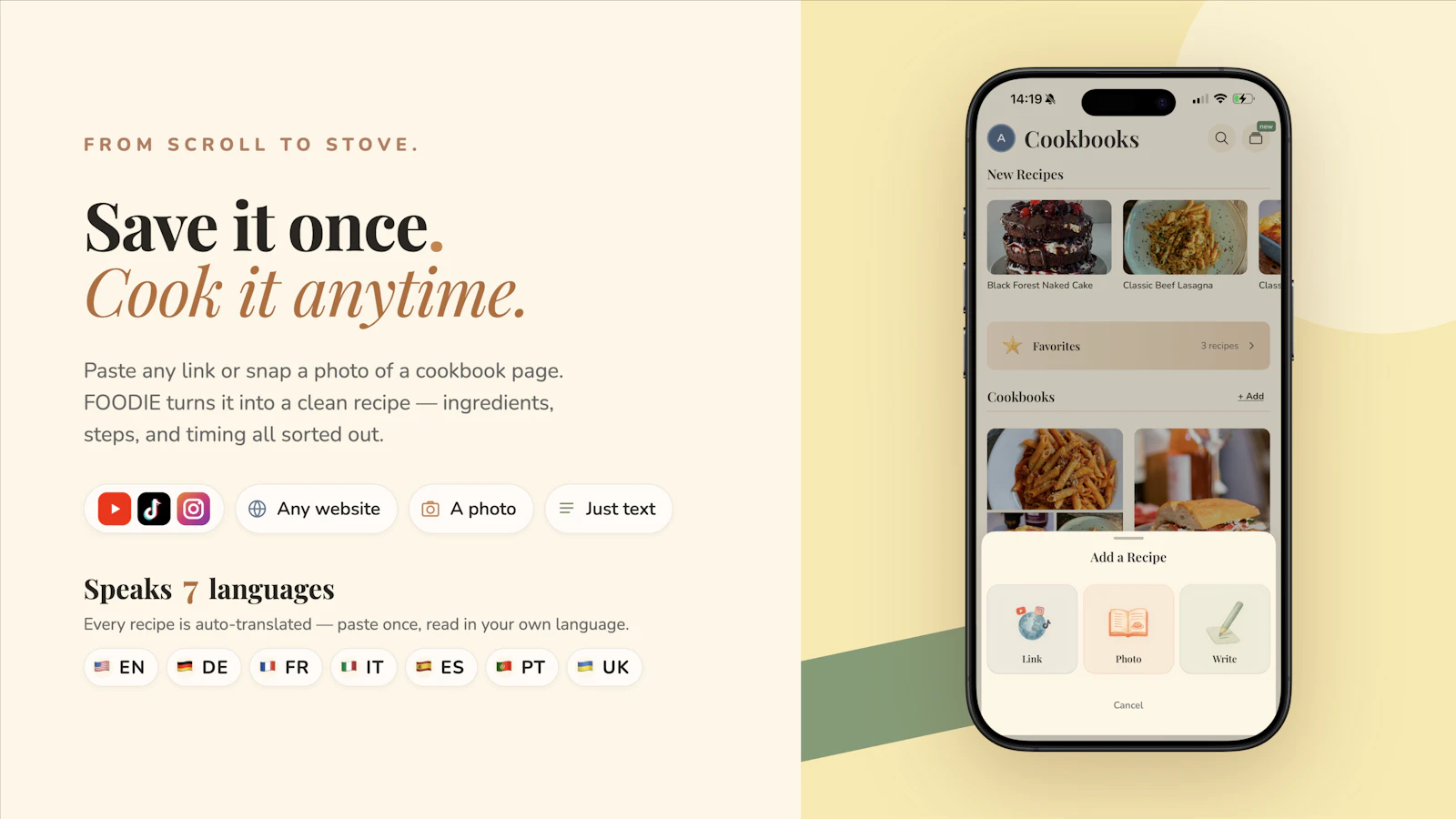 FOODIE AI Chef & Recipe Saver screenshot 2