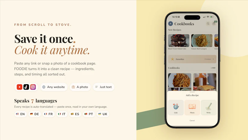 FOODIE AI Chef & Recipe Saver screenshot 2
