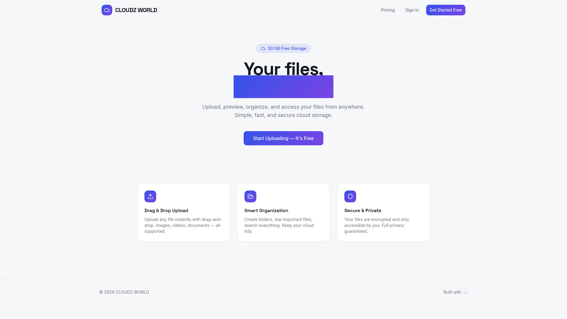 CLOUDZ WORLD — Secure Cloud Storage  gallery image