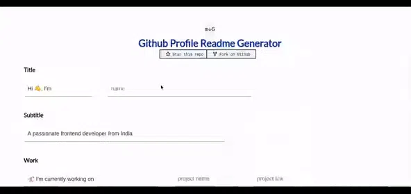 Github Profile README Generator