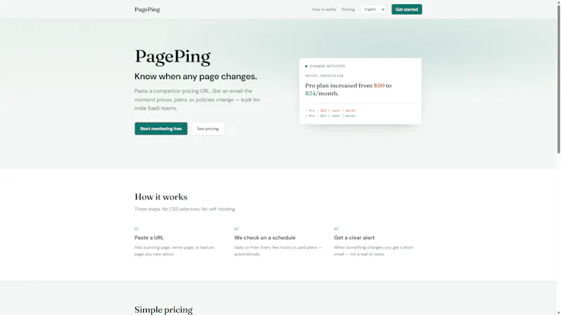 PagePing screenshot 1
