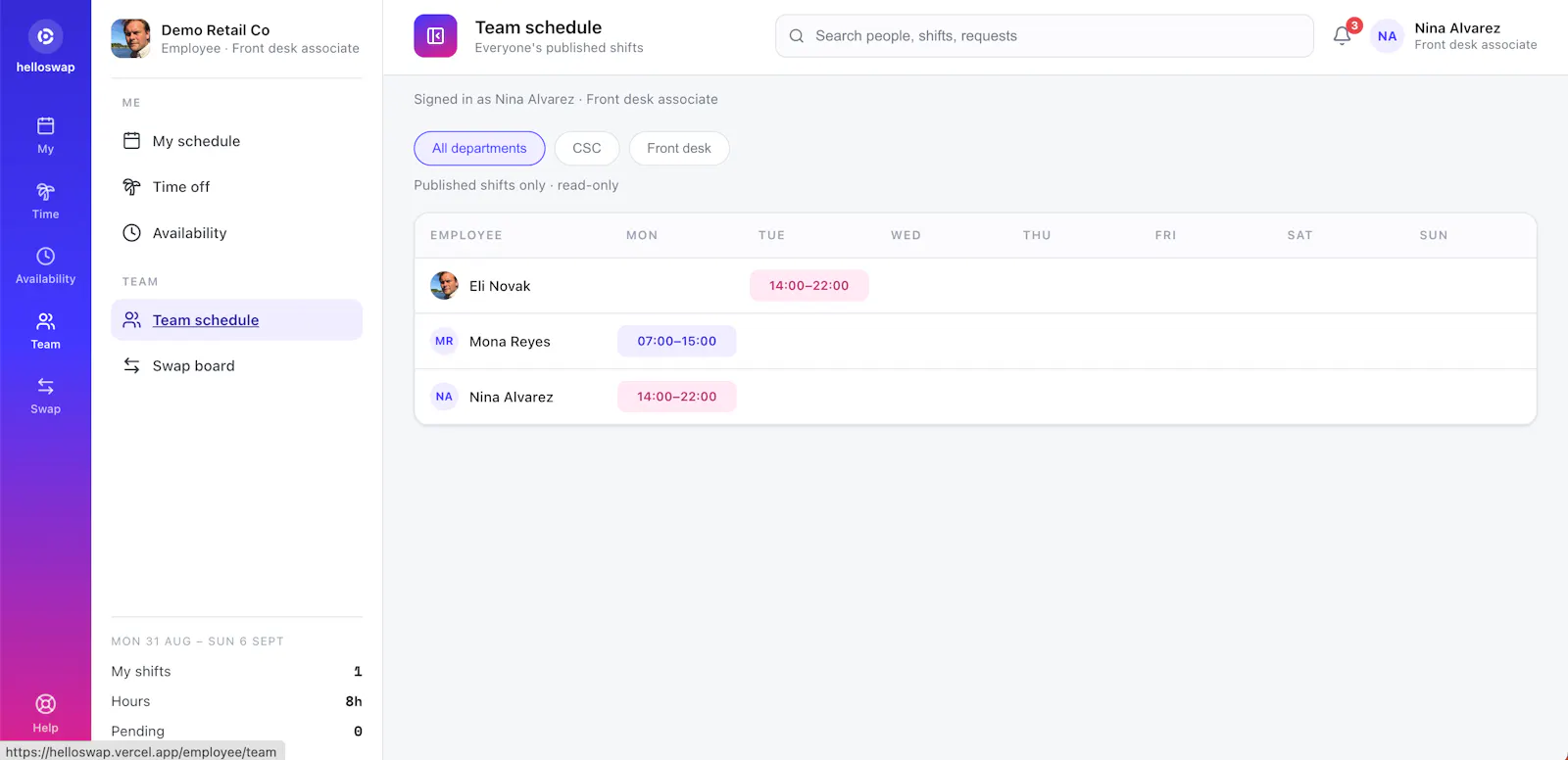 Helloswap screenshot 1