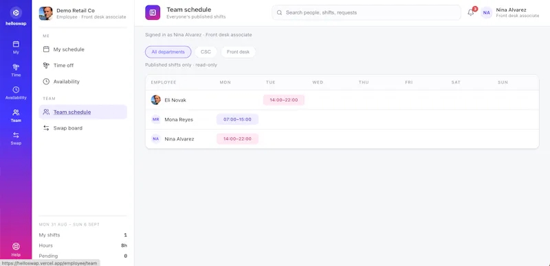 Helloswap screenshot 1