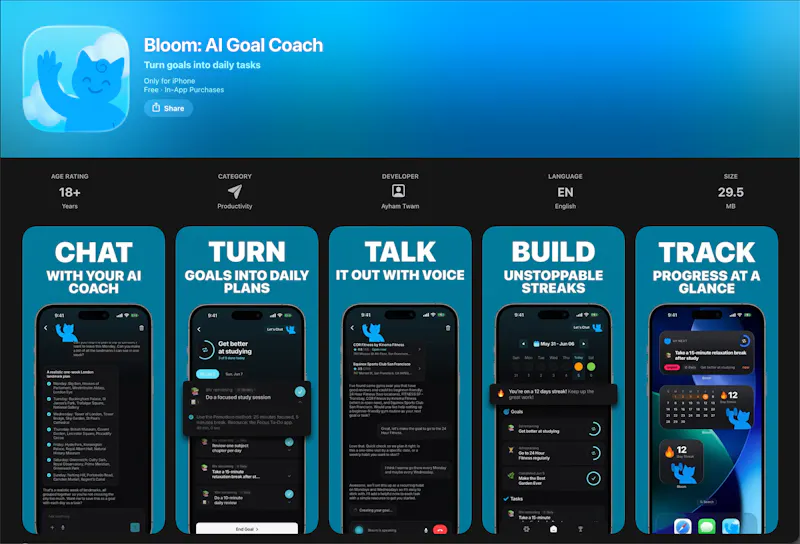 Bloom: AI Goal Coach screenshot 1