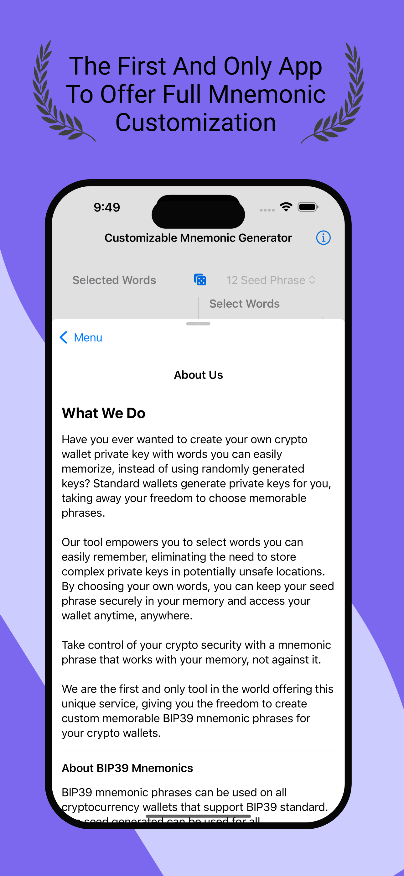 Aangepaste geheime zaadfrasegenerator 12-24 - De eerste en enige aanpasbare crypto -portemonnee -generator media 3