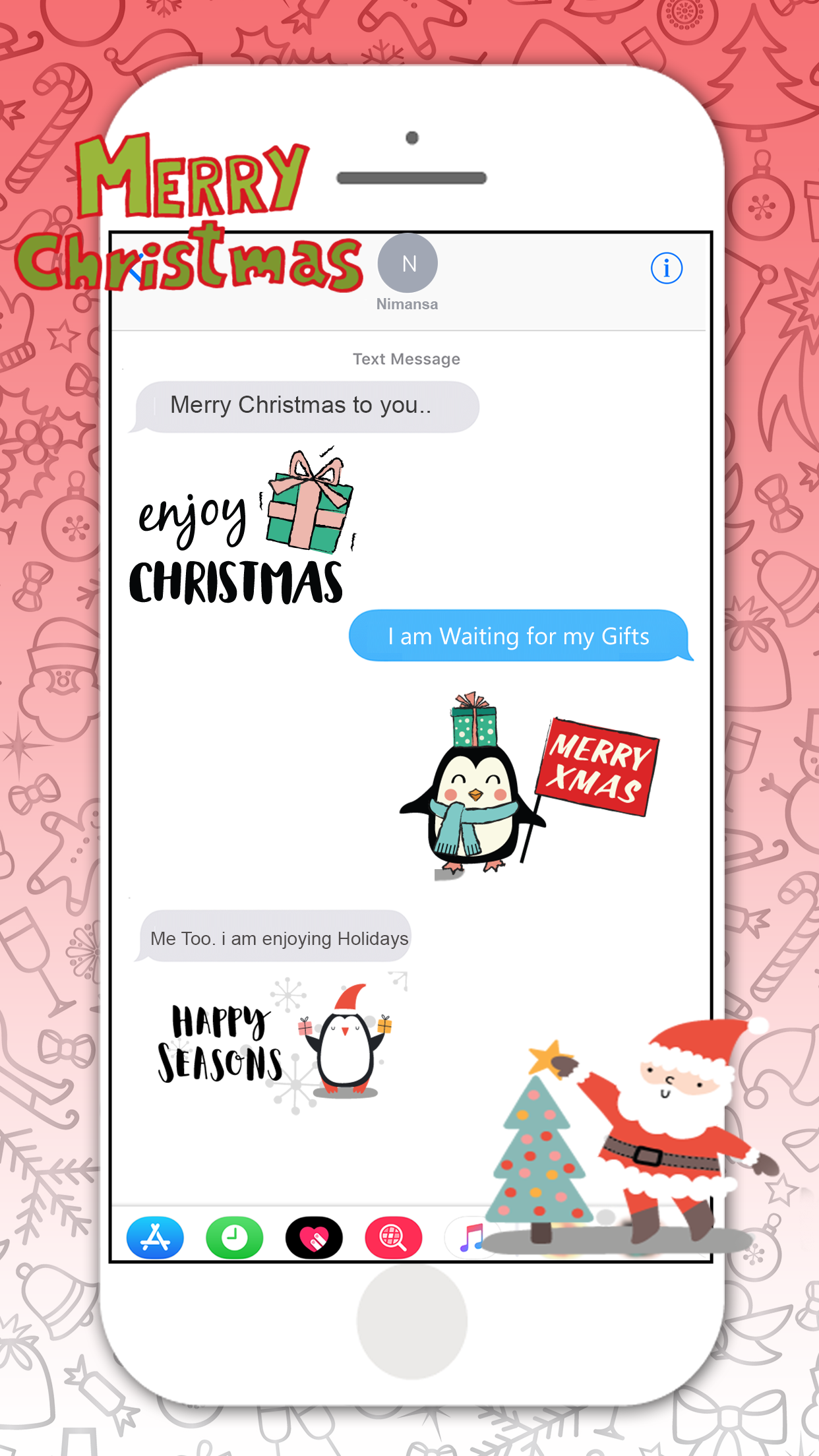 Hand Drawn Santa Emojis gallery image